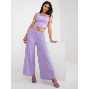 Light purple trousers made of airy fabric