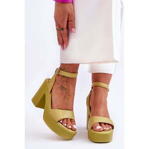 Fashionable sandals on massive heels Lime Karmine