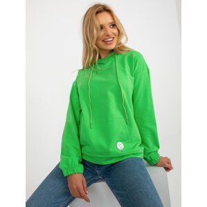 Green kangaroo sweatshirt with patch