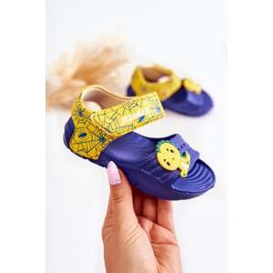 Lightweight foam sandals for children with Velcro navy blue Asti