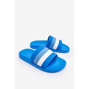 Men's striped slippers Blue Vision