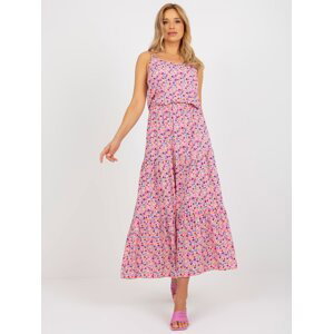 Pink maxi dress with flowers on hangers SUBLEVEL