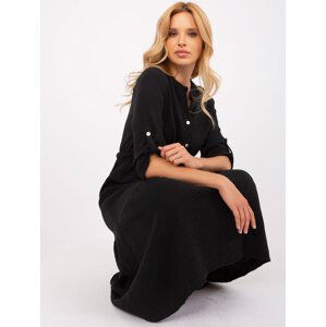 OCH BELLA Black Muslin Midi Dress