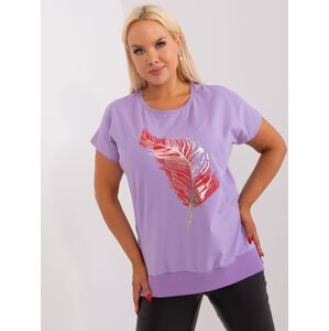 Light purple blouse with plus size print