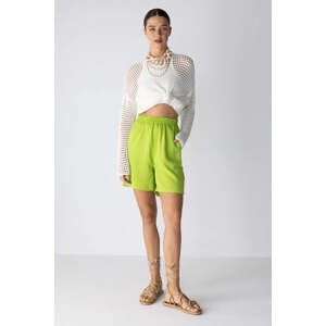 DEFACTO Paperbag Waist Wide Leg Linen Blended Shorts
