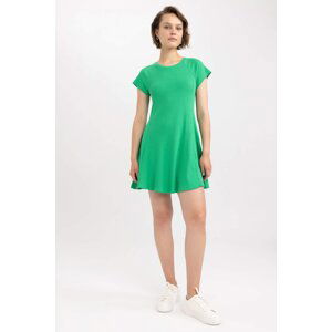 DEFACTO Crew Neck Camisole Raglan Sleeves Mini Short Sleeve Knitted Dress