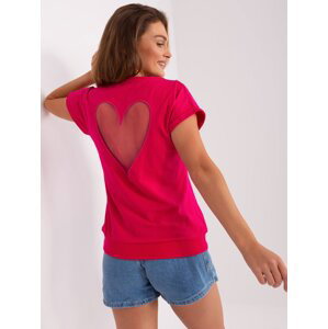 Fuchsia blouse for everyday wear with short sleeves