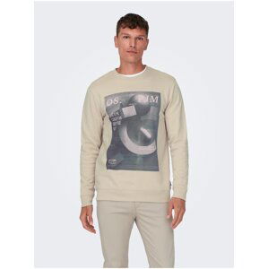 Beige Mens Sweatshirt ONLY & SONS Todd - Men