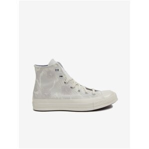 Light Grey Women's Ankle Flowered Sneakers Converse Chuck 70 - Ladies