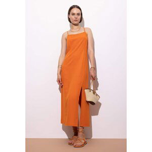 DEFACTO Slip Strappy linen Maxi Short Sleeve Woven Dress