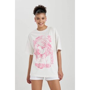 DEFACTO Oversize Fit Printed Short Sleeve T-Shirt