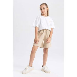 DEFACTO Girls Cargo Fit Sweatshirt Fabric Shorts