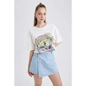 DEFACTO Oversize Fit Printed Short Sleeve T-Shirt