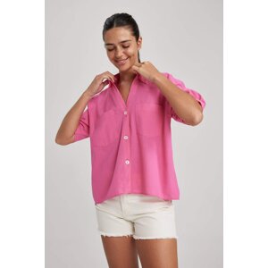 DEFACTO Crop Cotton Short Sleeve Shirt