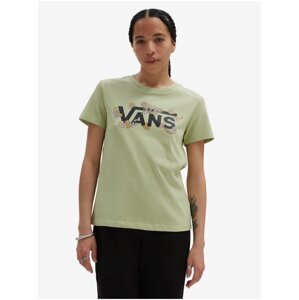 Light Green Women's T-Shirt VANS Trippy Paisley Crew - Women