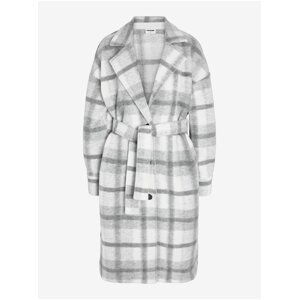 Light gray ladies checkered coat Noisy May Jonas - Ladies