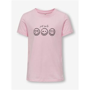 Light pink girly T-shirt ONLY Smil - Girls