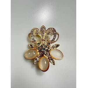 Brooch XZ459-74 Gold + White