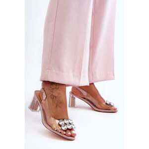 Transparent sandals with heels pink SBarski