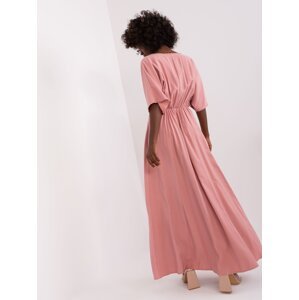 Dusty pink maxi dress with short sleeves by ZALUNA
