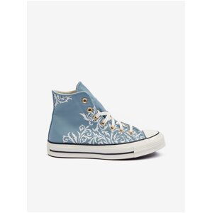 Light Blue Womens Patterned Ankle Sneakers Converse Chuck 70 Gar - Women