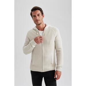 DEFACTO Standard Fit Hooded Knitwear Cardigan