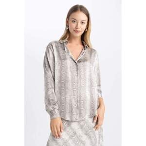 DEFACTO Oversize Fit Satin Long Sleeve Shirt