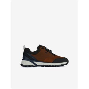 Black-Brown Mens Sneakers with Leather Details Geox Sterrato - Men