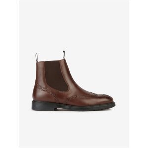 Brown Men's Leather Ankle Boots Geox Tiberio - Men
