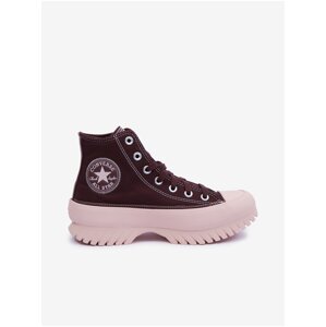 Burgundy Womens Ankle Sneakers on the Converse Platform Chuck Taylor - Women