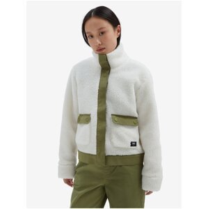 White and Green Ladies Jacket VANS Tevis Sherpa Fleece - Women