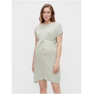 Light Green Striped Maternity Dress with Ties Mama.licious Alison - Women