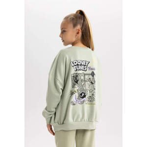 DEFACTO Oversize Fit Looney Tunes Licensed Crew Neck Sweatshirt