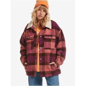 Purple-brown women's plaid jacket Roxy Passage Of Time - Women