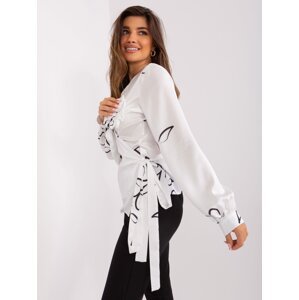 White formal blouse with print