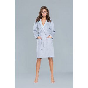 Comfortable bathrobe with long sleeves - blue