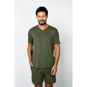 Men's Pyjamas Dallas, Short Sleeves, Shorts - Khaki