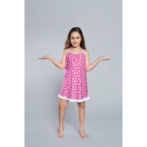 Alka shirt for girls with narrow straps - pink print