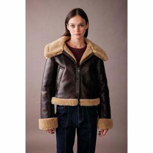 DEFACTO Relax Fit Faux Leather Faux Leather Coat