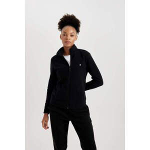 DEFACTO Standard Fit Double Pocket Slogan fleece Cardigan