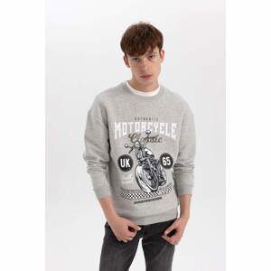 DEFACTO Comfort Fit Printed Long Sleeve Sweatshirt