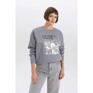 DEFACTO Relax Fit Printed Long Sleeve Sweatshirt