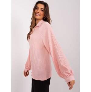 Light pink shirt blouse with collar