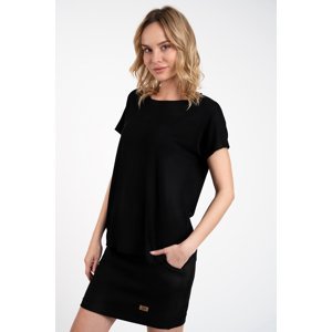 Women's blouse Ksenia with short sleeves - black