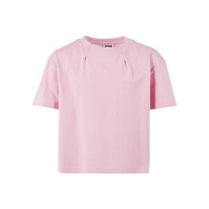 Girls' Organic Oversized Pleated T-Shirt Girls' Pink