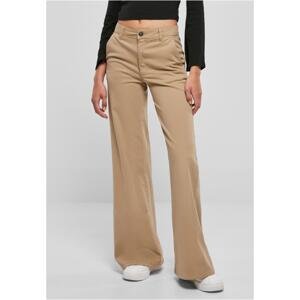 Women's high-waisted chinos with wide legs union beige