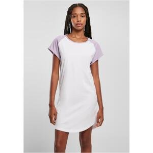 Women's T-shirt with contrasting raglan white/lilac