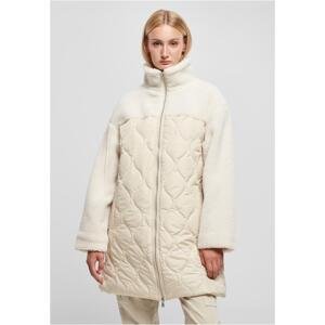Women's Oversized Sherpa Quilted Coat softseagrass/white sand