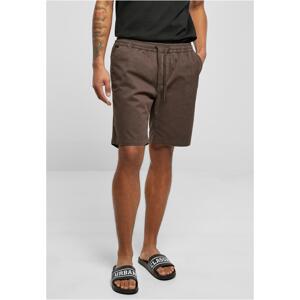 Brown Stretch Twill Joggshorts