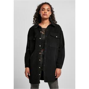 Women's long corduroy shirt black